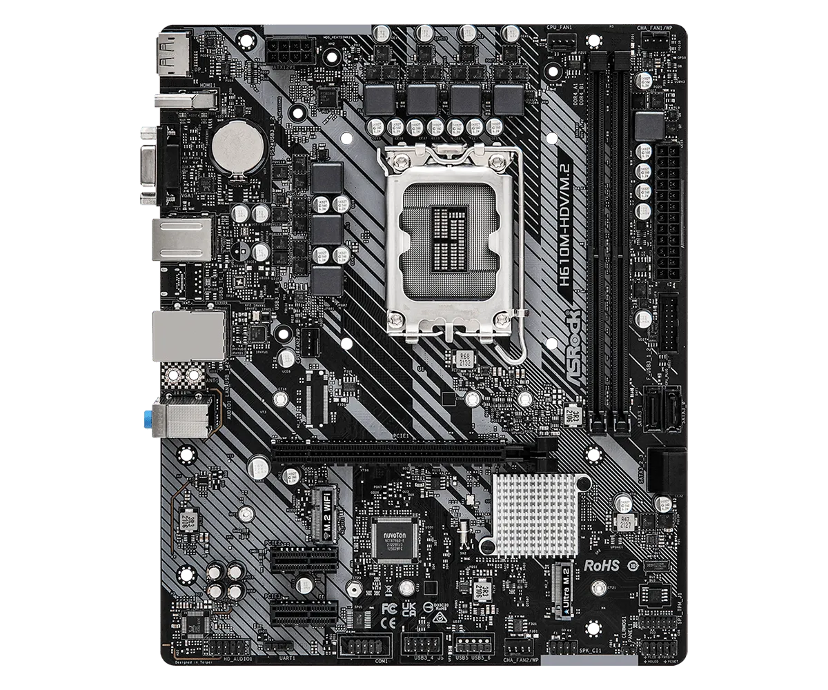 Placa Base De Computador De Escritorio Asrock - Intel H610 Conjunto De Circuitos Integrados - Socket Lga-1700 - Micro Atx - SMART BUSINESS