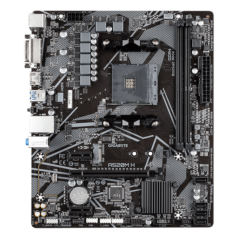 Placa Base Gigabyte A520M H Micro ATX, Soporte para AMD Ryzen Series 5000/3ª Gen, HDMI, DDR4 64GB - Incompatible con Ryzen 5 3400G y Ryzen 3 3200G - SMART BUSINESS