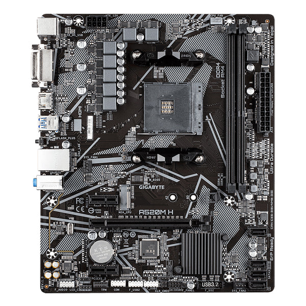 Placa Base Gigabyte A520M H Micro ATX, Soporte para AMD Ryzen Series 5000/3ª Gen, HDMI, DDR4 64GB - Incompatible con Ryzen 5 3400G y Ryzen 3 3200G - SMART BUSINESS