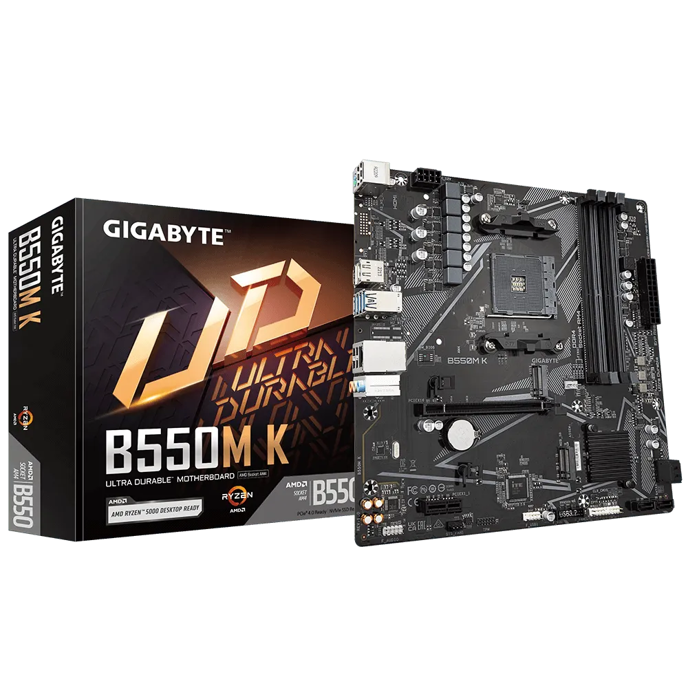 Placa Base GIGABYTE B550M K (Rev. 1.0) con Chipset AMD B550, Socket AM4, Formato Micro ATX - SMART BUSINESS