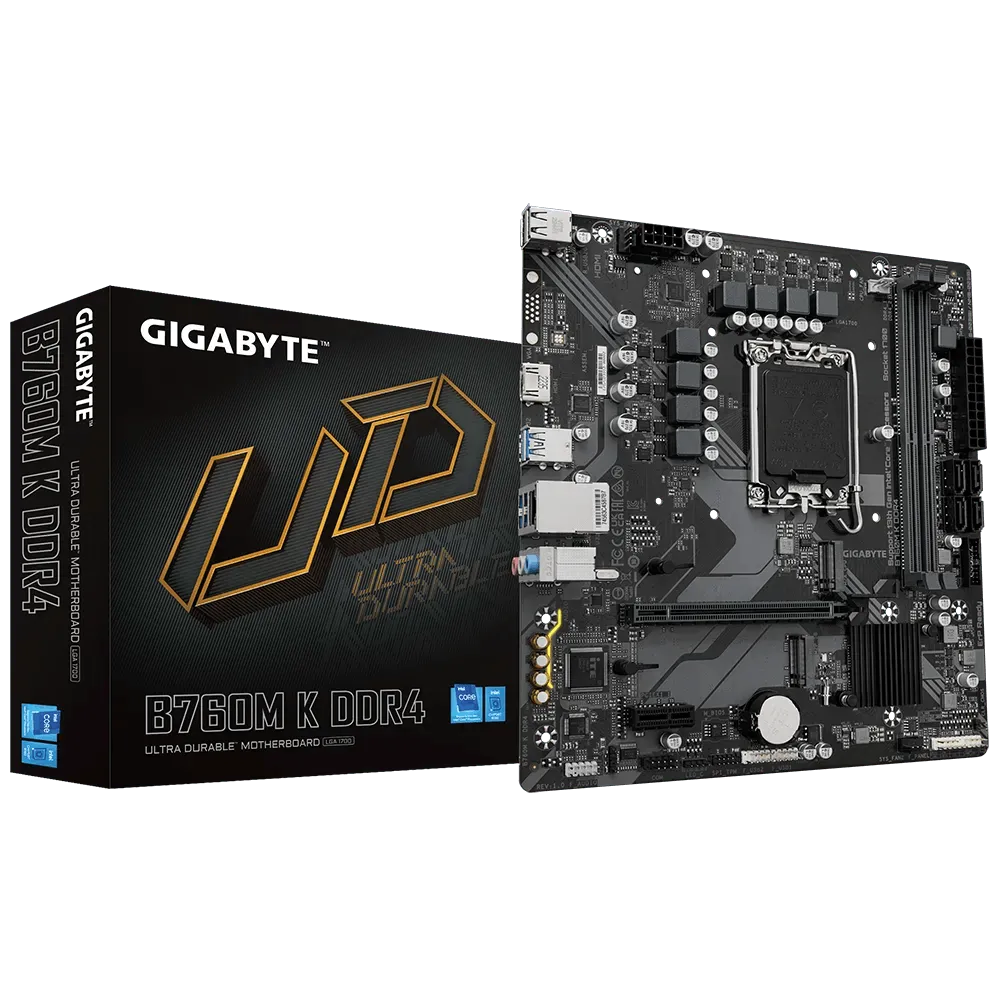 Placa Base Gigabyte B760M K DDR4 (Rev. 1.0), Chipset Intel B760, LGA1700, Formato Micro-ATX - SMART BUSINESS