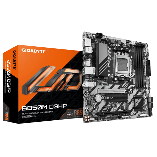 PLACA BASE GIGABYTE B850M D3HP • CHIPSET AMD B850 • COMPATIBLE CON PROCESADORES RYZEN SERIE 7000/8000 • DDR5 HASTA 128GB • PCIE 5.0 • LAN 2.5GB • MICRO - ATX B850M-D3HP - SMART BUSINESS