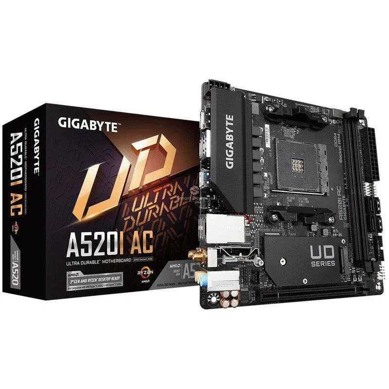 Placa Base Gigabyte Mini-ITX A520I AC, S-AM4, Chipset AMD A520, HDMI, Soporte hasta 64GB DDR4 para Procesadores AMD - SMART BUSINESS