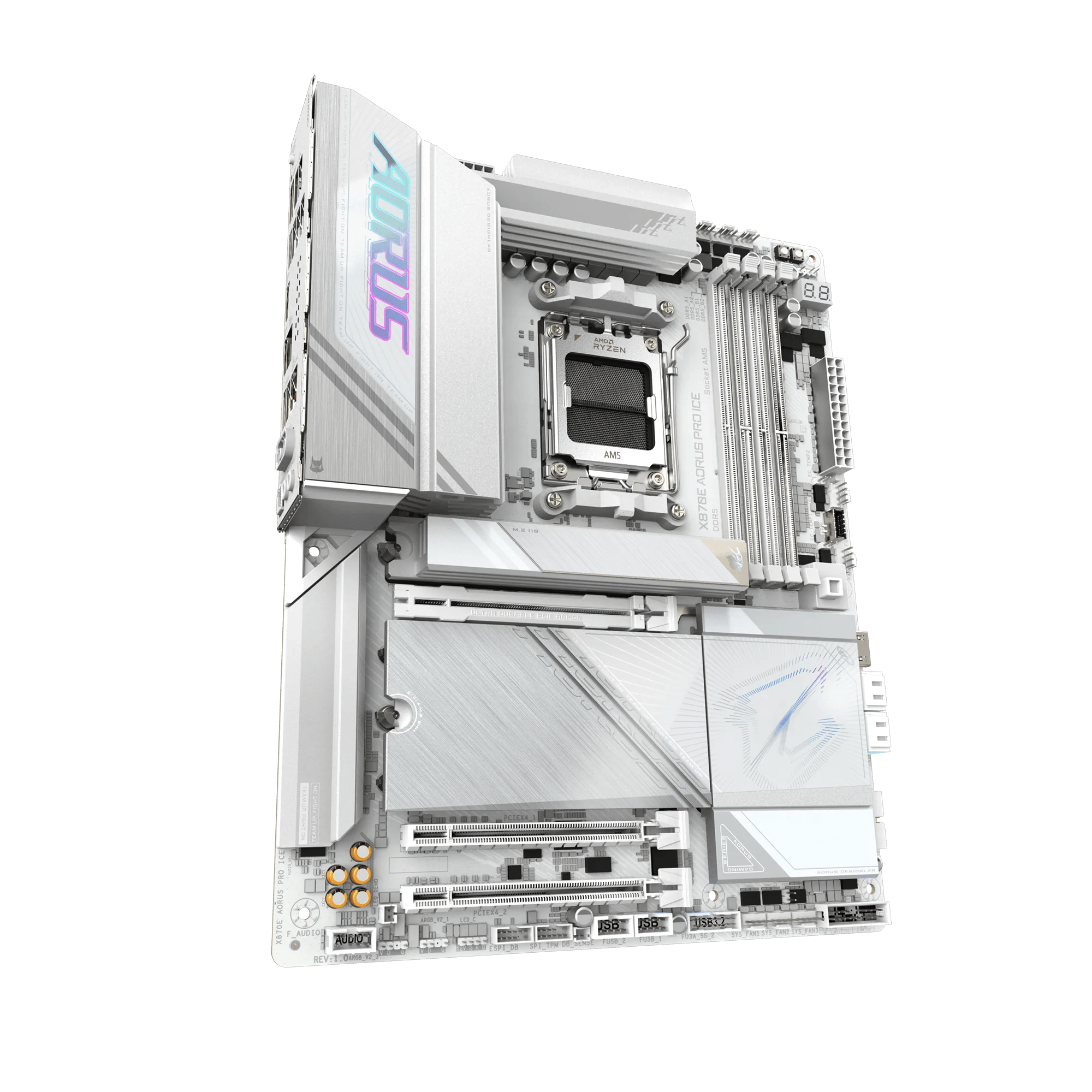 PLACA BASE GIGABYTE X870E AORUS PRO ICE • CHIPSET AMD X870 • COMPATIBLE CON PROCESADORES RYZEN SERIE 7000/8000 • DDR5 HASTA 128GB • PCIE 5.0 • WIFI 7 • LAN 10GB • ATX • RGB X870E-AORUS-PRO-ICE - SMART BUSINESS