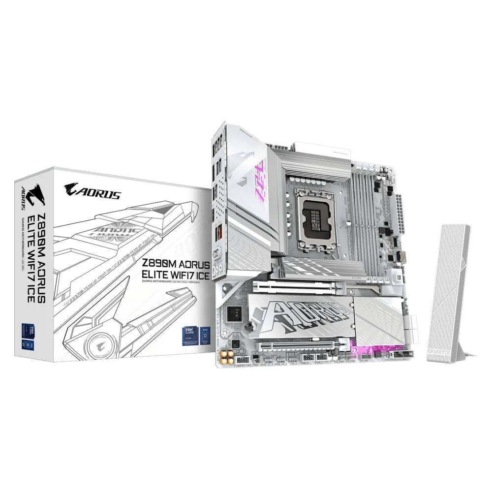 PLACA BASE GIGABYTE Z890M AORUS ELITE WIFI7 ICE ULTRA CORE LGA 1851, ATX, DDR5, 3X M.2, PCIE 5.0, THUNDERBOLT 4 Y LAN 2.5GBE CON CIERRE EZ - LATCH. Z890M A ELITE WIFI7 ICE - SMART BUSINESS