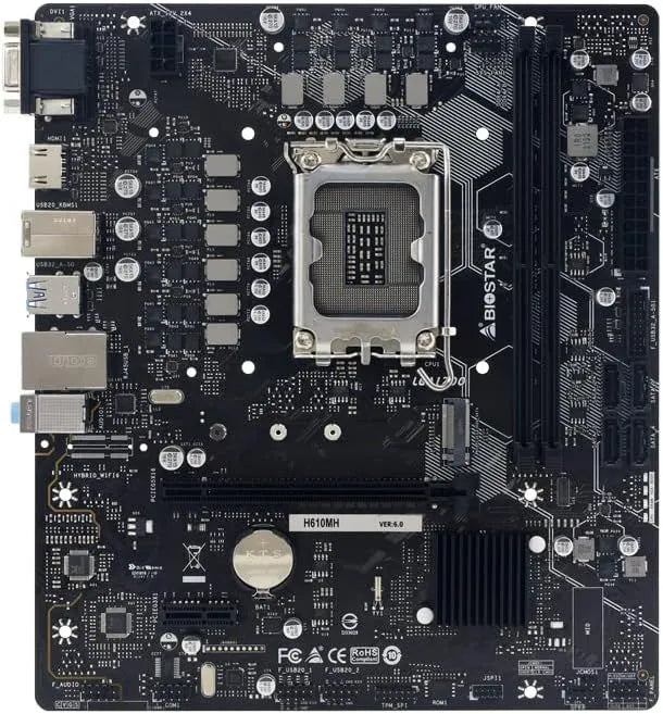 Placa Base Micro ATX Biostar H610MH con Soporte para Procesadores Intel de 13ª Generación y 64GB DDR4 - Requiere Actualización de BIOS - SMART BUSINESS