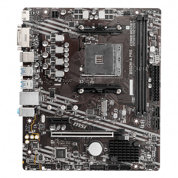 Placa Base MSI B550M-A PRO, Chipset AMD B550, Socket AM4, Soporte DDR4, Salidas HDMI y DVI-D, LAN Gigabit, USB 3.2 GEN1, Formato M-ATX - SMART BUSINESS