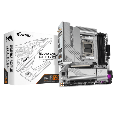 PLACA BASE MSI B650M - A ELITE AX ICE • CHIPSET AMD B650 • COMPATIBLE CON PROCESADORES RYZEN SERIE 7000 • DDR5 HASTA 128GB • PCIE 5.0 • WIFI 6E • LAN 2.5GB • MICRO - ATX B650M-A-ELITE-AX-ICE - SMART BUSINESS