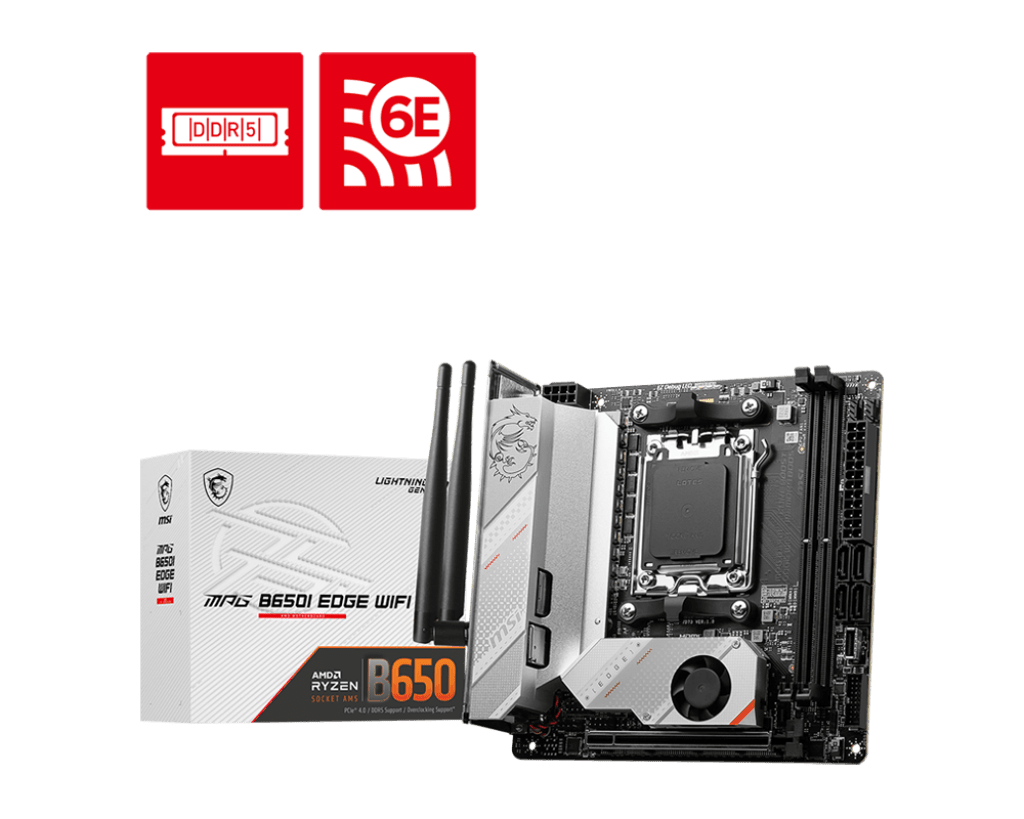 PLACA BASE MSI MPG B650I EDGE WIFI, CHIPSET AMD B650, SOCKET AMD AM5, MINI - ITX PARA CONSTRUCCIÓN DE PCS DE ALTO RENDIMIENTO Y GAMING MPG B650I EDGE WIFI - SMART BUSINESS