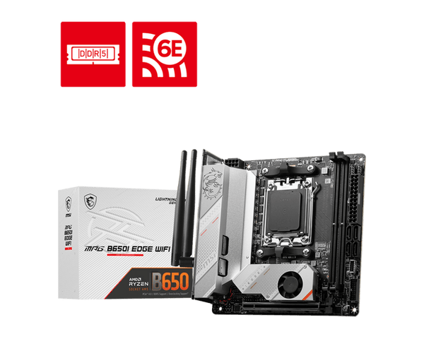 PLACA BASE MSI MPG B650I EDGE WIFI, CHIPSET AMD B650, SOCKET AMD AM5, MINI - ITX PARA CONSTRUCCIÓN DE PCS DE ALTO RENDIMIENTO Y GAMING MPG B650I EDGE WIFI - SMART BUSINESS