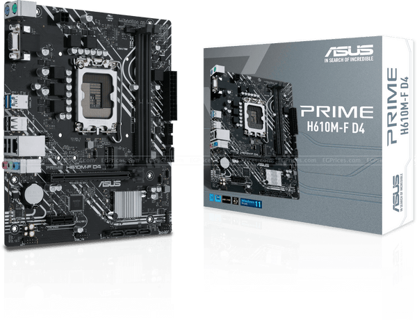 PLACA MADRE ASUS PRIME H610M - F D4 MICRO - ATX | INTEL H610 LGA1700 | DDR4 | PCIE 4.0 | M.2 | USB 3.2 GEN1 | ETHERNET 1GB | SATA 6GBPS PRIME H610M-F D4 - SMART BUSINESS