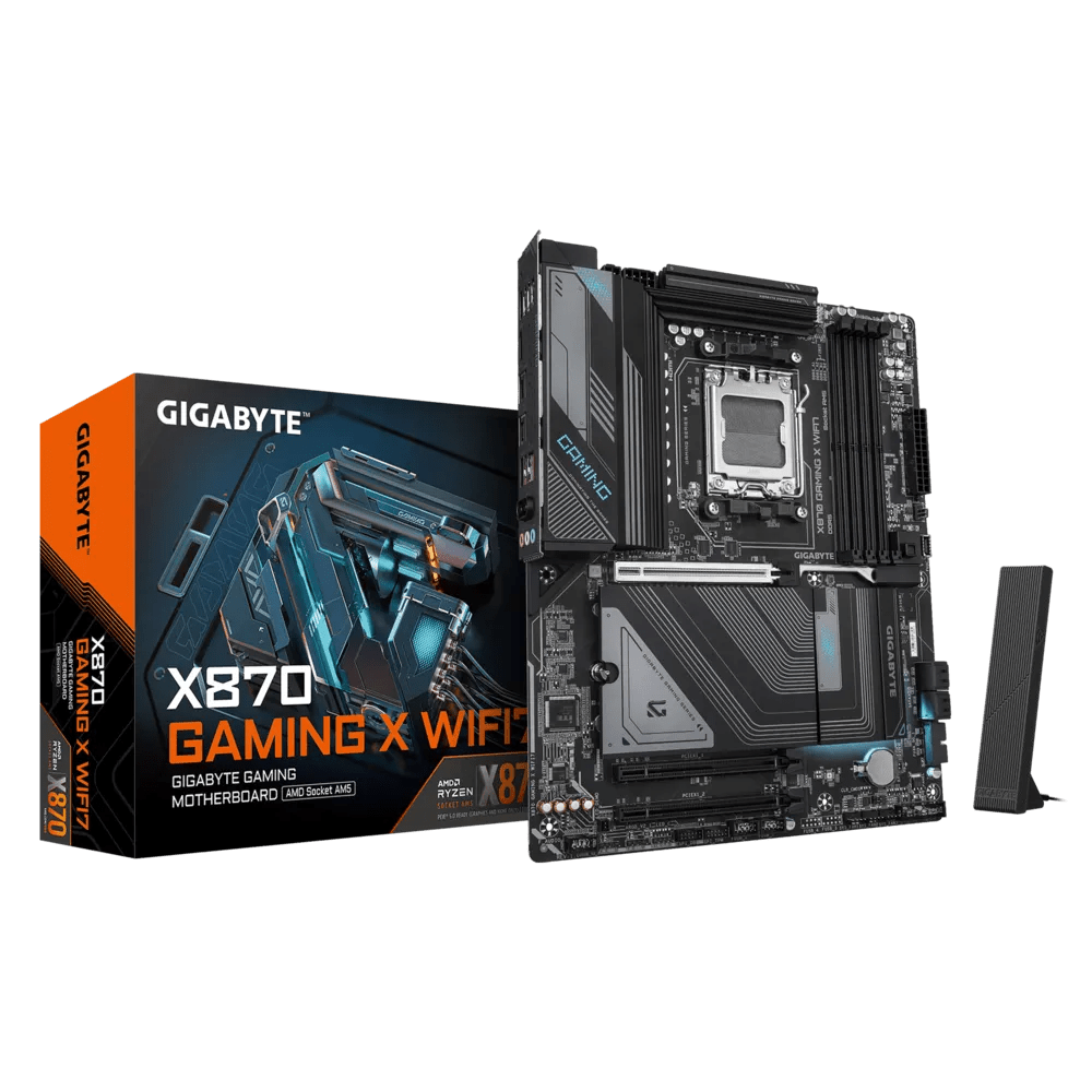 PLACA MADRE GAMING GIGABYTE X870 GAMING X WIFI 7 AM5, RAM DDR5 8200OC MT/S, CONECTIVIDAD WIFI 7 IDEAL PARA GAMERS Y CREADORES DE CONTENIDO. X870 GAMING WIFI7 - SMART BUSINESS