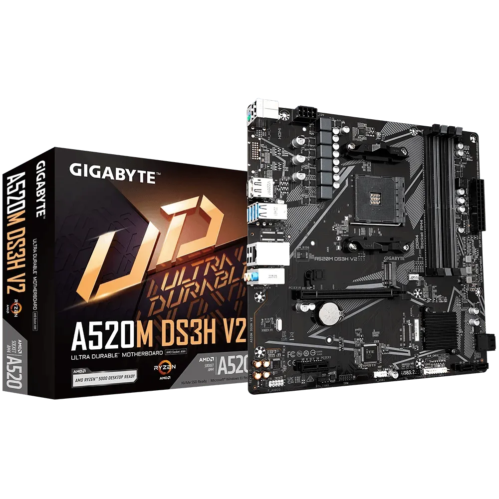 Placa Madre Gigabyte A520M Ds3H V2 (A520M-Ds3H-V2) Socket Am4 | Ram Ddr4 Buss 4733Oc Mhz - SMART BUSINESS
