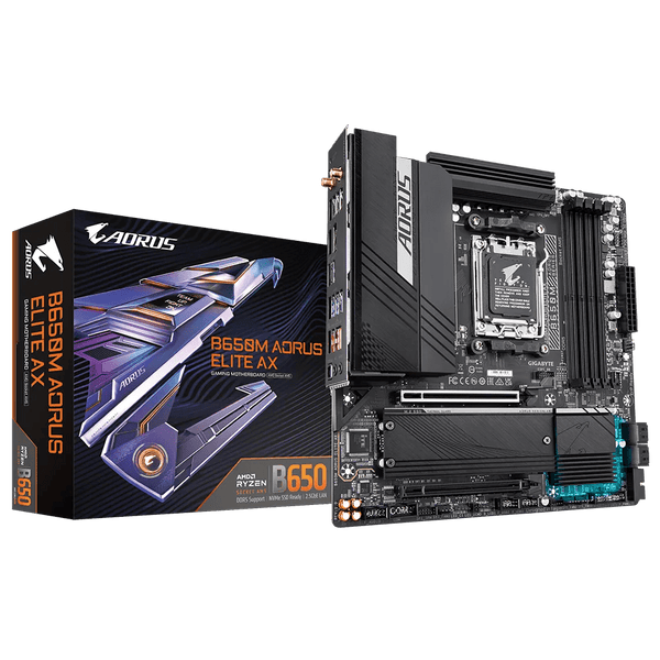 PLACA MADRE GIGABYTE B650M AORUS ELITE AX, SOCKET AM5 PARA AMD RYZEN 7000/8000, DDR5, WI - FI 6E, PCIE 5.0, MATX B650M-AORUS-ELITE-AX - SMART BUSINESS