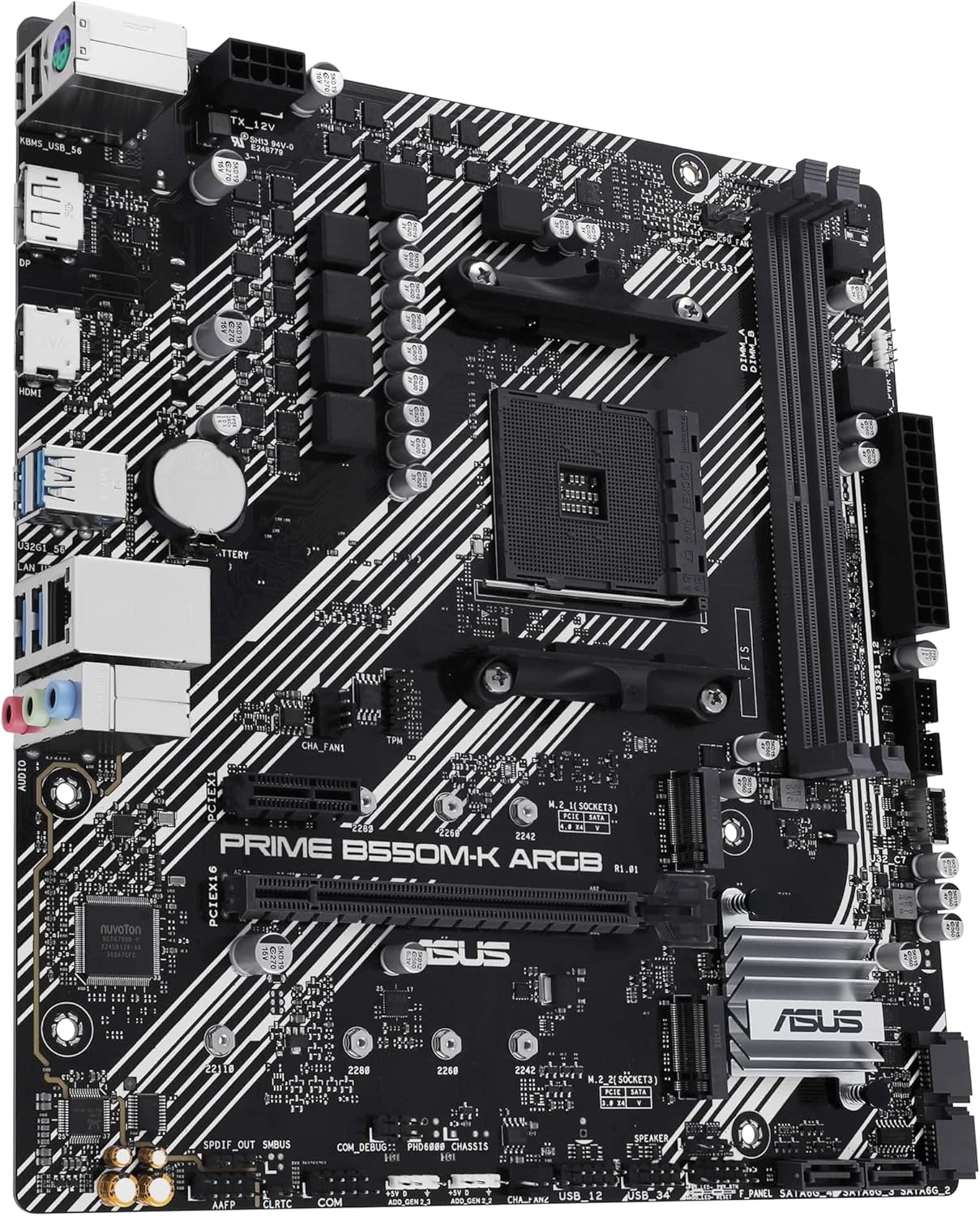 PLACA MADRE MICRO - ATX AMD AM4 B550 CON DOBLE M.2 PCIE 4.0, ETHERNET GIGABIT Y AURA SYNC ARGB – IDEAL PARA BUILDS RYZEN 3000/4000/5000 SERIES PRIME B550M-K ARGB - SMART BUSINESS