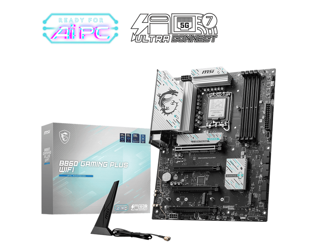 PLACA MADRE MSI B860 GAMING PLUS WIFI • CHIPSET INTEL B860 • COMPATIBLE CON PROCESADORES INTEL CORE 12ª/13ª/14ª GEN • DDR5 • PCIE • WIFI INTEGRADO • RENDIMIENTO GAMER B860-GAMING-PLUS-WIFI - SMART BUSINESS
