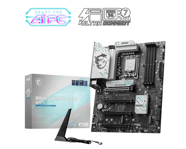 PLACA MADRE MSI B860 GAMING PLUS WIFI • CHIPSET INTEL B860 • COMPATIBLE CON PROCESADORES INTEL CORE 12ª/13ª/14ª GEN • DDR5 • PCIE • WIFI INTEGRADO • RENDIMIENTO GAMER B860-GAMING-PLUS-WIFI - SMART BUSINESS