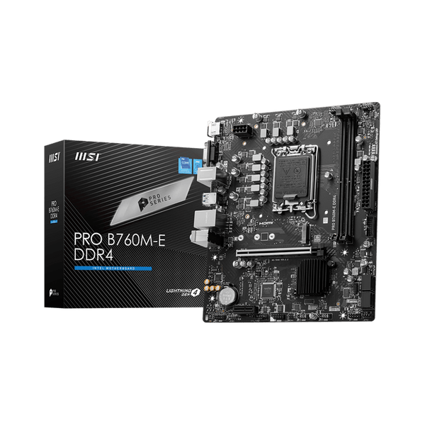Placa Madre MSI PRO B760M - E DDR4, Socket LGA 1700 para Intel 12/13/14va Gen, Chipset B760, mATX 911-7D48-061 - SMART BUSINESS