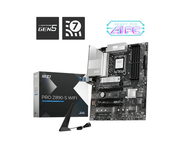 PLACA MADRE MSI PRO Z890 - S WIFI • CHIPSET INTEL Z890 • COMPATIBLE CON PROCESADORES INTEL CORE 12ª/13ª/14ª GEN • DDR5 • PCIE 5.0 • WIFI INTEGRADO • RENDIMIENTO ESTABLE Y CONFIABLE PRO-Z890-S-WIFI - SMART BUSINESS