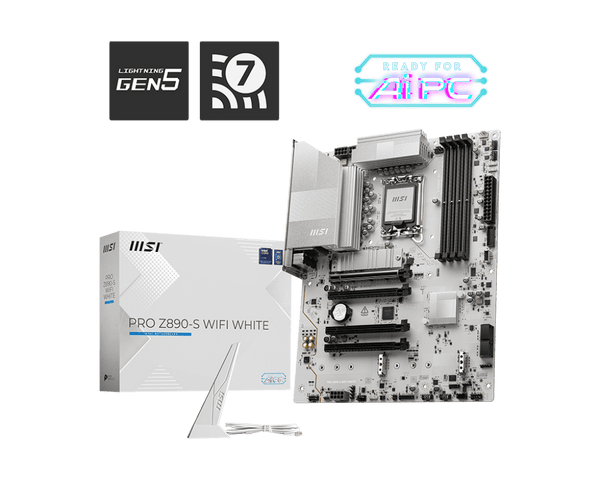 PLACA MADRE MSI PRO Z890 - S WIFI WHITE • CHIPSET INTEL Z890 • COMPATIBLE CON INTEL CORE 12ª/13ª/14ª GEN • DDR5 • PCIE 5.0 • WIFI INTEGRADO • RENDIMIENTO CONFIABLE PRO-Z890-S-WIFI-WHITE - SMART BUSINESS