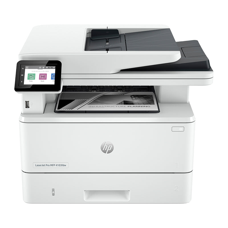 IMPRESORA MULTIFUNCIÓN HP LASERJET PRO 4103FDW MONOCROMO INALÁMBRICA - COPIADORA, FAX, ESCÁNER, DÚPLEX AUTOMÁTICO, 1200 X 1200 DPI, IDEAL PARA OFICINA