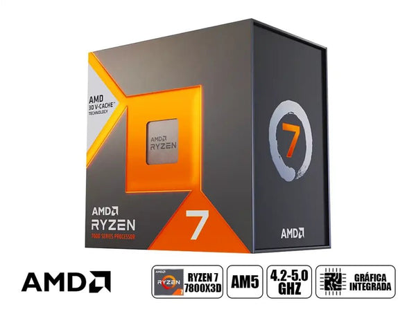 PROCESADOR AMD RYZEN 7 7800X3D WITHOUT COOLER 4.2GHZ HASTA 5.0 GHZ 96MB (100 - 100000910WOF) AM5 | 8 NUCLEOS | S/COOLER 100-100000910WOF - SMART BUSINESS