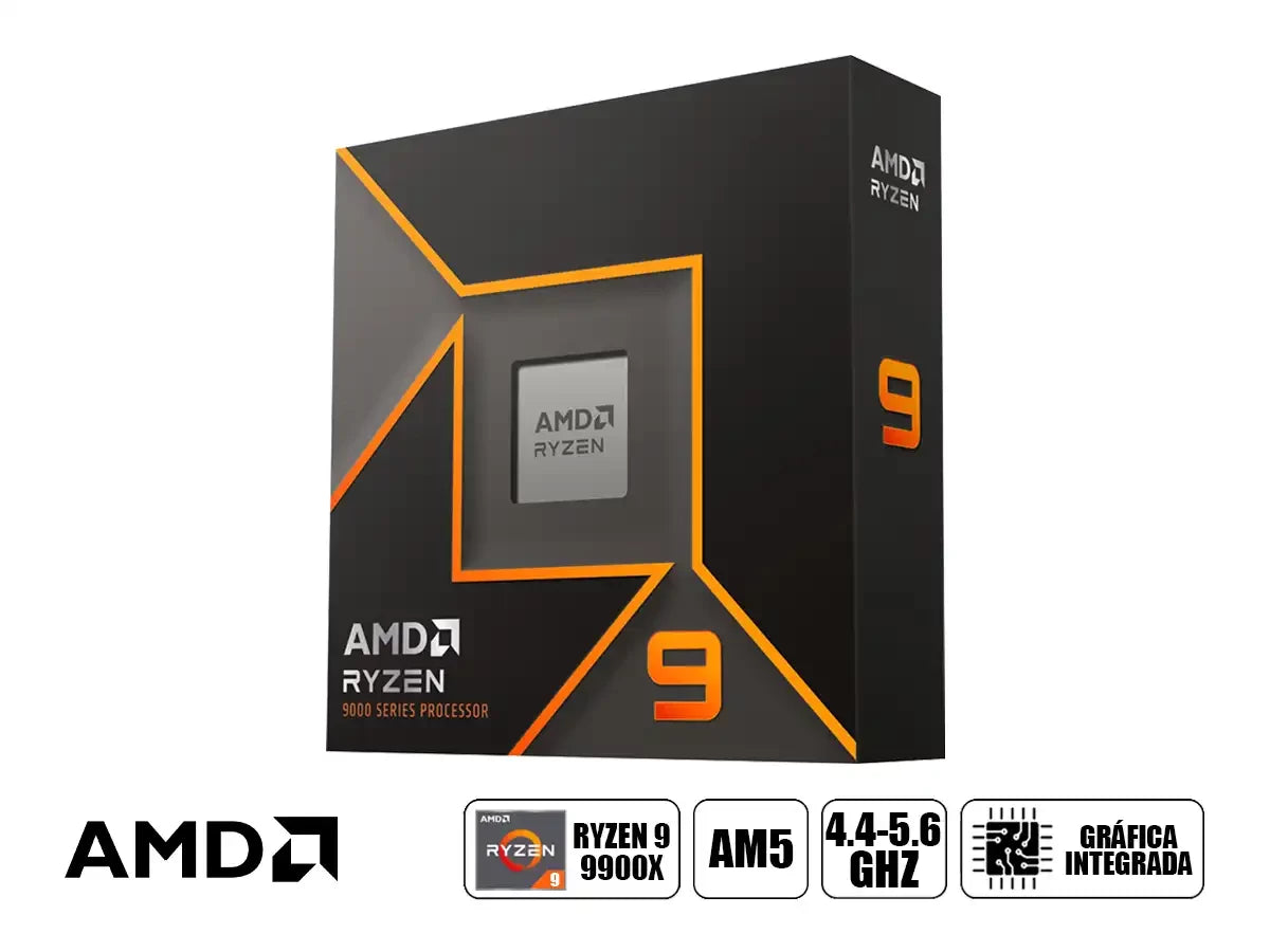 Procesador AMD Ryzen 9 9900X, 4.4GHz Hasta 5.6GHz, 76MB, AM5, 12 Nucleos, Radeon Graphics - SMART BUSINESS