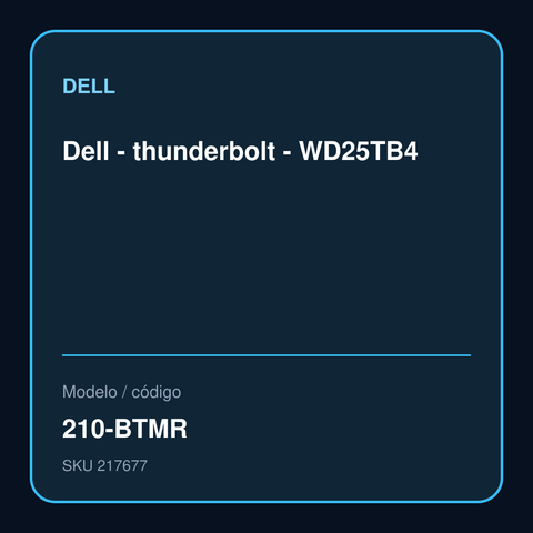 Dell - thunderbolt - WD25TB4 modelo 210-BTMR