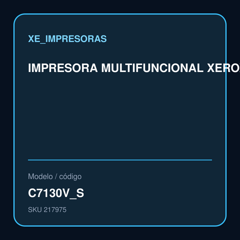 IMPRESORA MULTIFUNCIONAL XEROX C7130V_S (INCLUYE PEDESTAL + BANDEJA 520H HOJAS) modelo C7130V_S