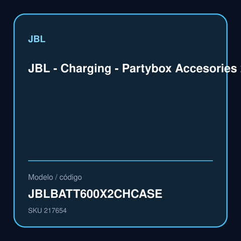 JBL - Charging - Partybox Accesories 2xBattery modelo JBLBATT600X2CHCASE