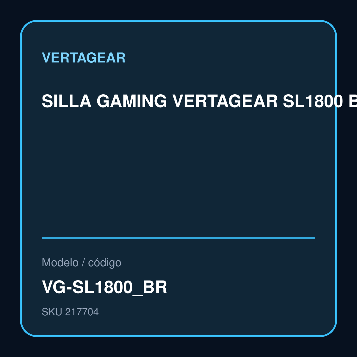SILLA GAMING VERTAGEAR SL1800 BLACK/RED ERGONOMIC modelo VG-SL1800_BR