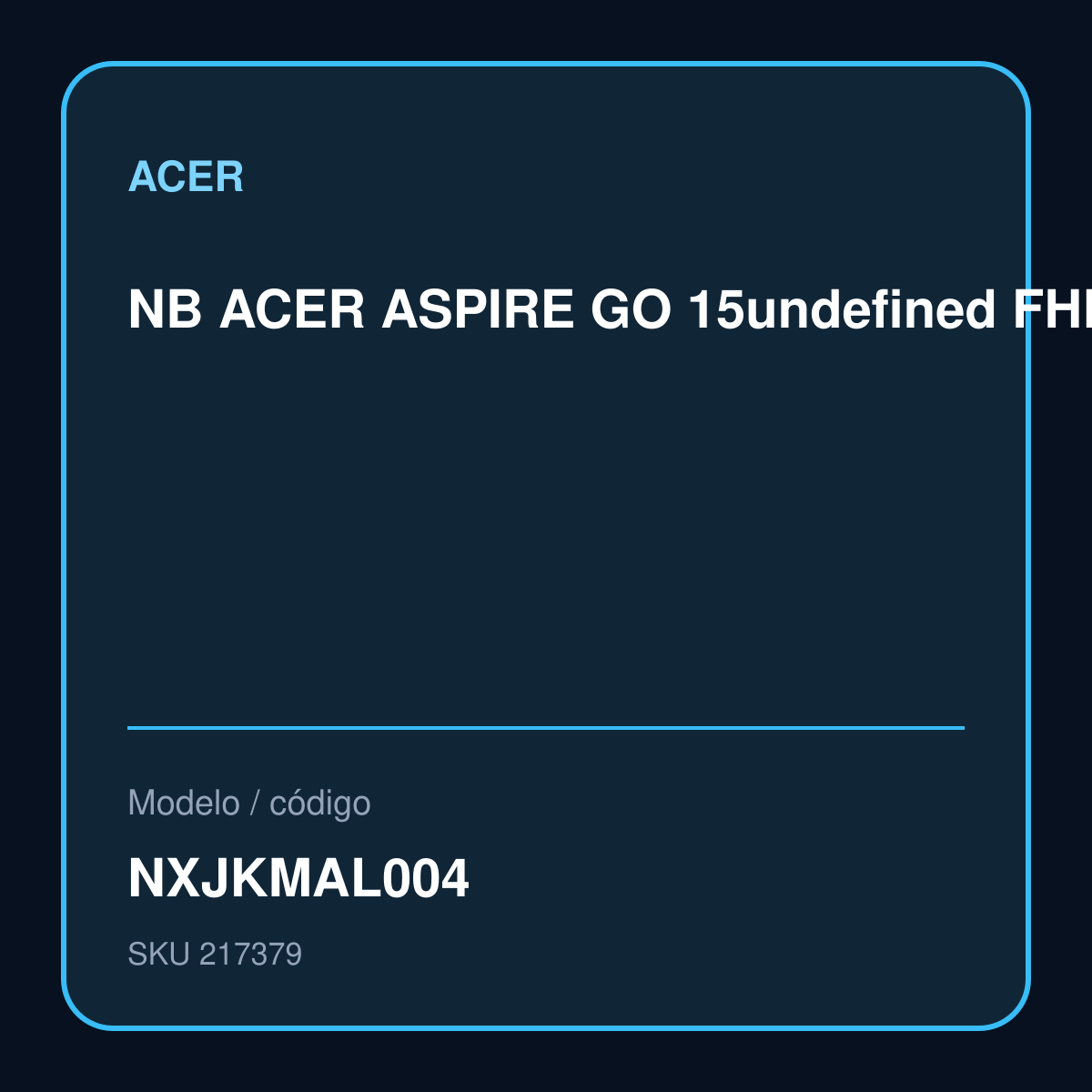 NB ACER ASPIRE GO 15" FHD Ci5 13H 16/512 - AG15-71P-51VE - WINDOWS 11 555 100 – NXJKMAL004