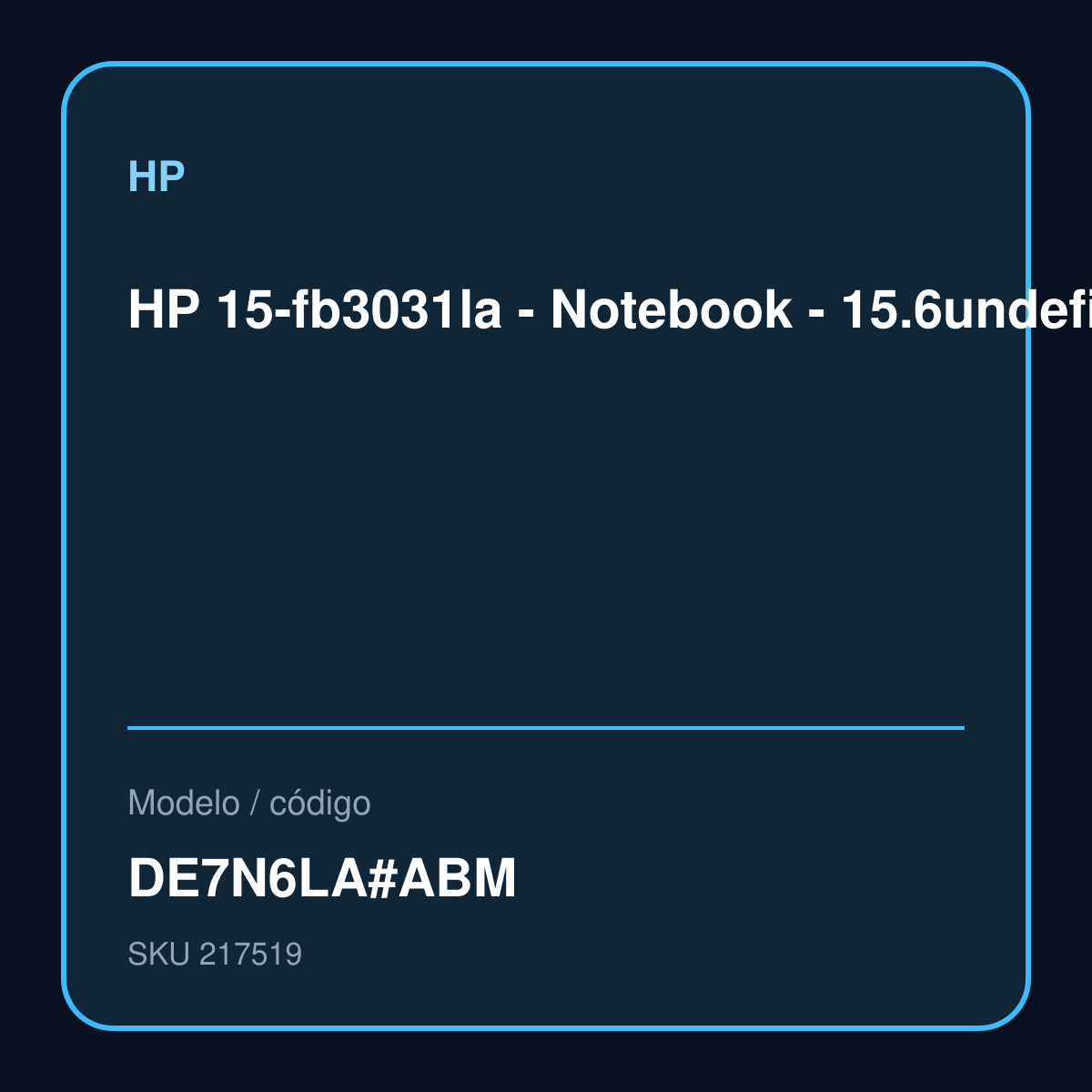 HP 15-fb3031la - Notebook - 15.6" - AMD Ryzen 7 7445H / 4.7 GHz - 12 GB - DDR5 SDRAM – DE7N6LA#ABM