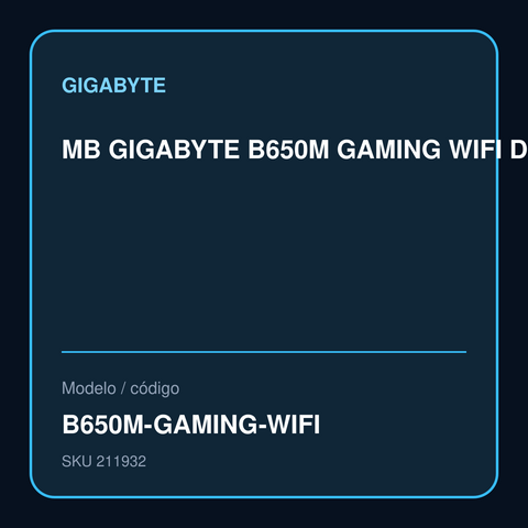 MB GIGABYTE B650M GAMING WIFI DDR5 WIFI PCI EXPRESS HDMI M-ATX B650M-GAMING-WIFI – B650M-GAMING-WIFI