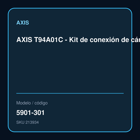 AXIS T94A01C - Kit de conexión de cámara - para AXIS Q6000-E, Q6114-E, Q6115-E, Q6128-E, Q6155-E 50Hz, Q6155-E 60 – 5901-301