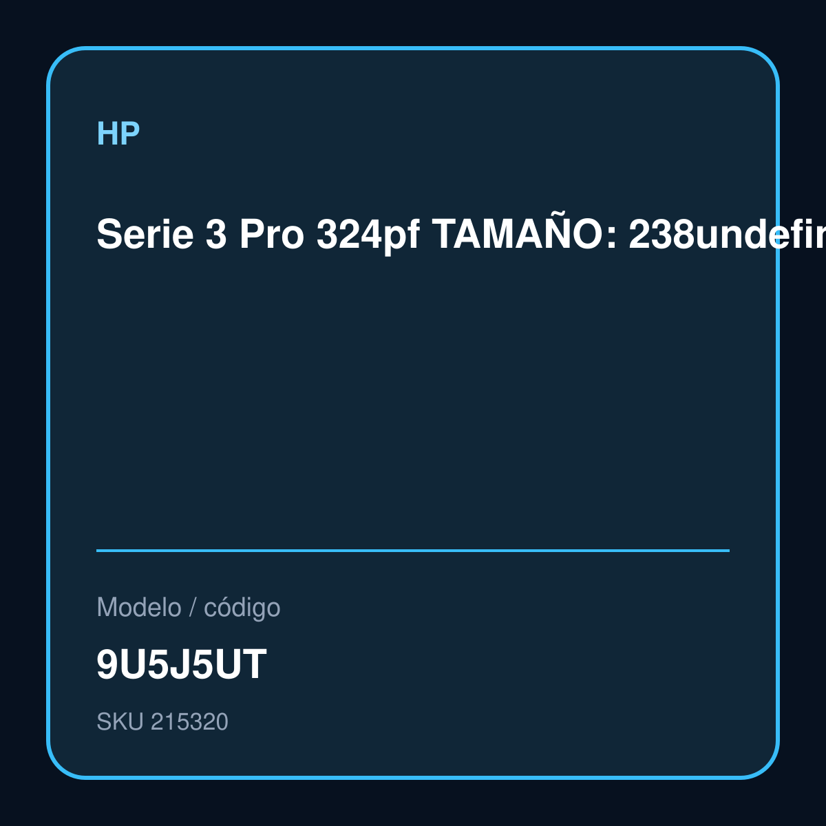 Serie 3 Pro 324pf TAMAÑO: 238" RESOLUCION: 1920x1080 FHD PUERTOS: VGA-HDMI-DP, 3y 9U5J5UT – 9U5J5UT