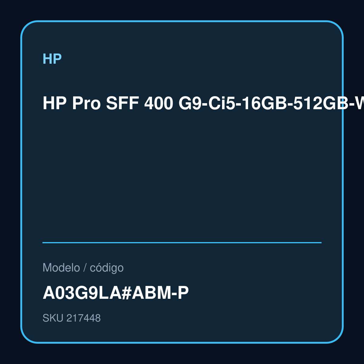 HP Pro SFF 400 G9-Ci5-16GB-512GB-W11P A03G9LA#ABM-P – A03G9LA#ABM-P