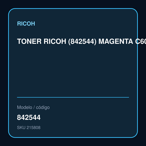 TONER RICOH (842544) MAGENTA C6010 28KPG – 842544