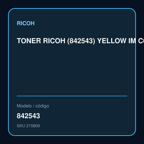 TONER RICOH (842543) YELLOW IM C6010 28KPG – 842543