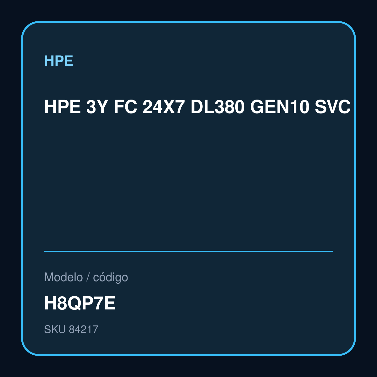 HPE 3Y FC 24X7 DL380 GEN10 SVC – H8QP7E