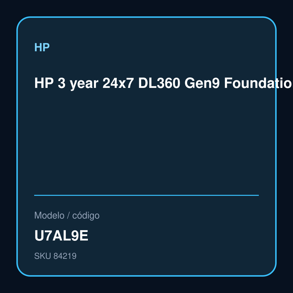 HP 3 year 24x7 DL360 Gen9 Foundation Care Service – U7AL9E