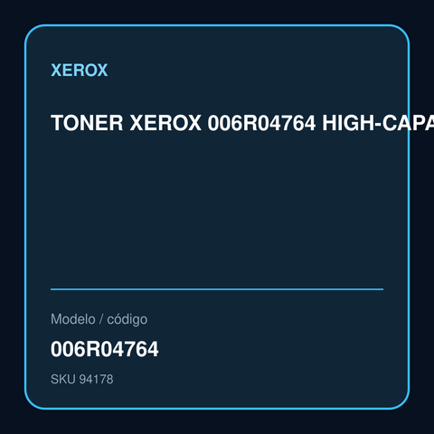 TONER XEROX 006R04764 HIGH-CAPACITY BLACK TONER CARTRIDGE (10.5K) - C415V – 006R04764