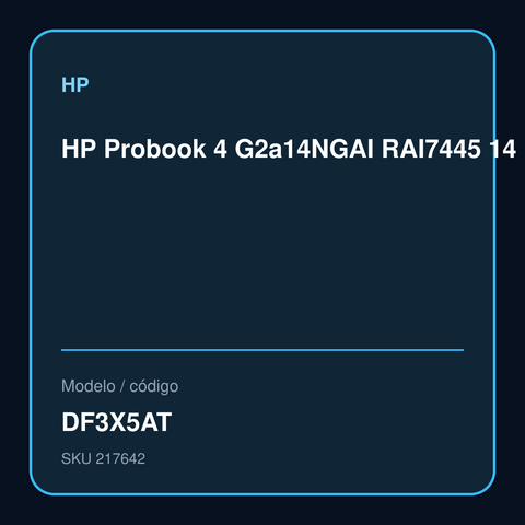 HP Probook 4 G2a14NGAI RAI7445 14 16GB 512GB SSD W11P DF3X5AT – DF3X5AT