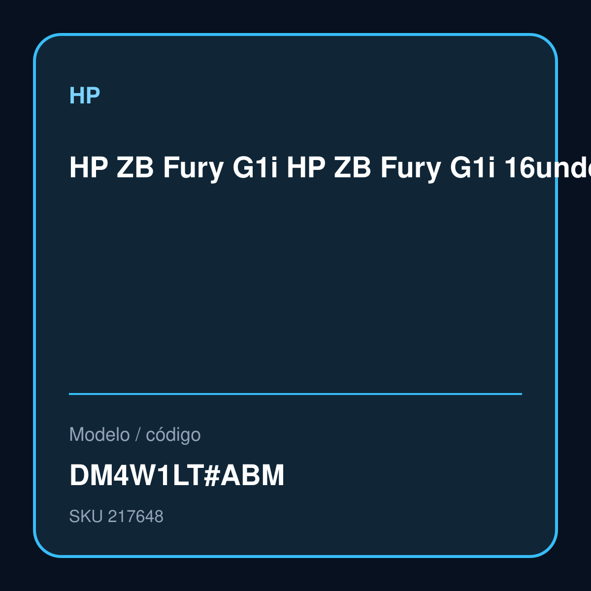 HP ZB Fury G1i HP ZB Fury G1i 16" 2.5K U9- 285HX NVIDIA RTX PRO 3000 (12GB) 64GB 2TB SSD W11P DM4W1LT#ABM – DM4W1LT#ABM