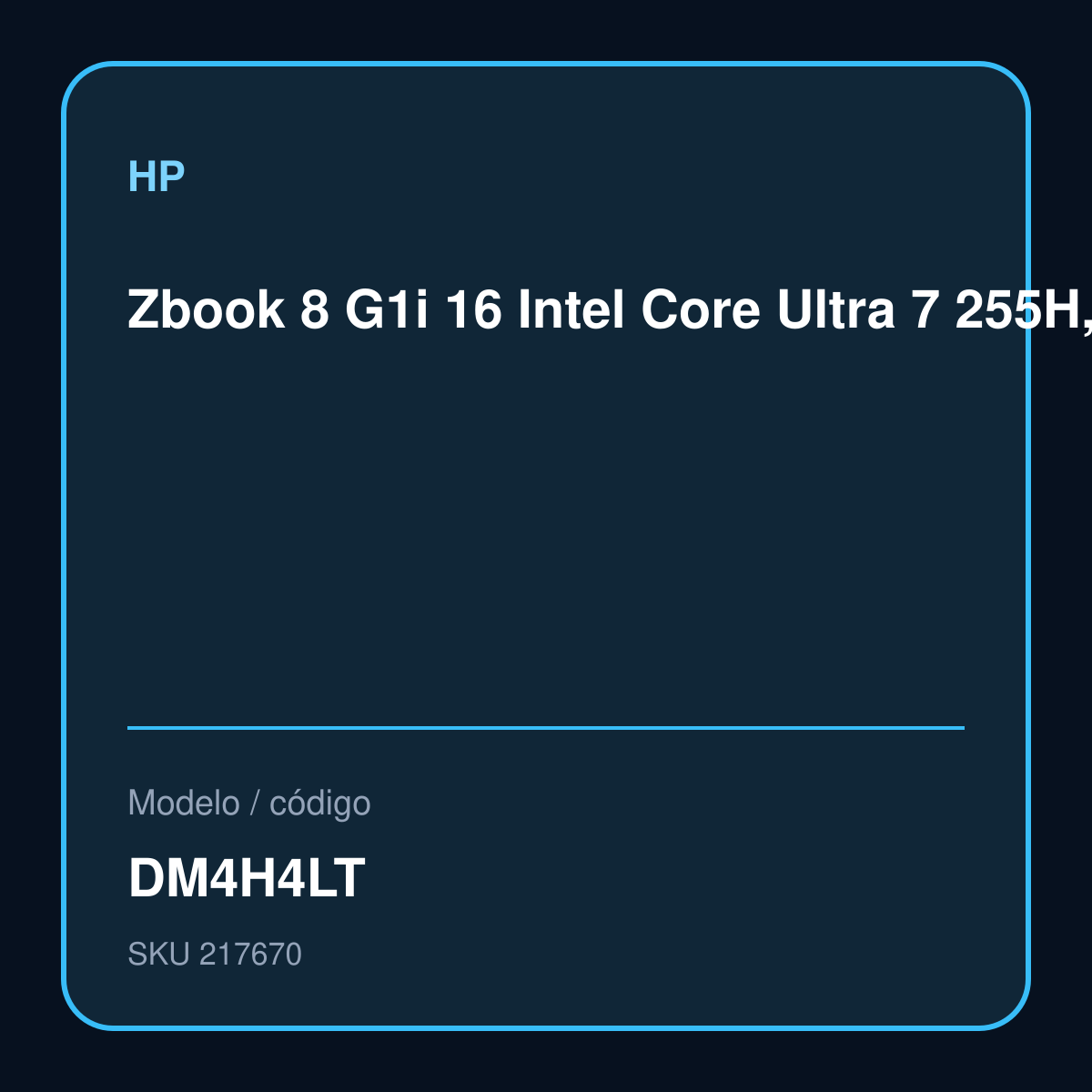 Zbook 8 G1i 16 Intel Core Ultra 7 255H, 16GB DDR5 5600, 512GB SSD, NVIDIA RTX 500 Ada 4 GB GDDR6, Win 11Pro, 1y DM4H4LT – DM4H4LT