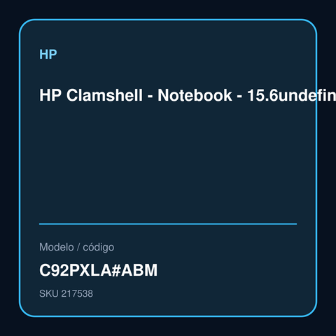 HP Clamshell - Notebook - 15.6" - AMD Ryzen 7 7730U / 4.8 GHz - 8 GB - DDR5 SDRAM - 512 GB - Integrated graphics – C92PXLA#ABM