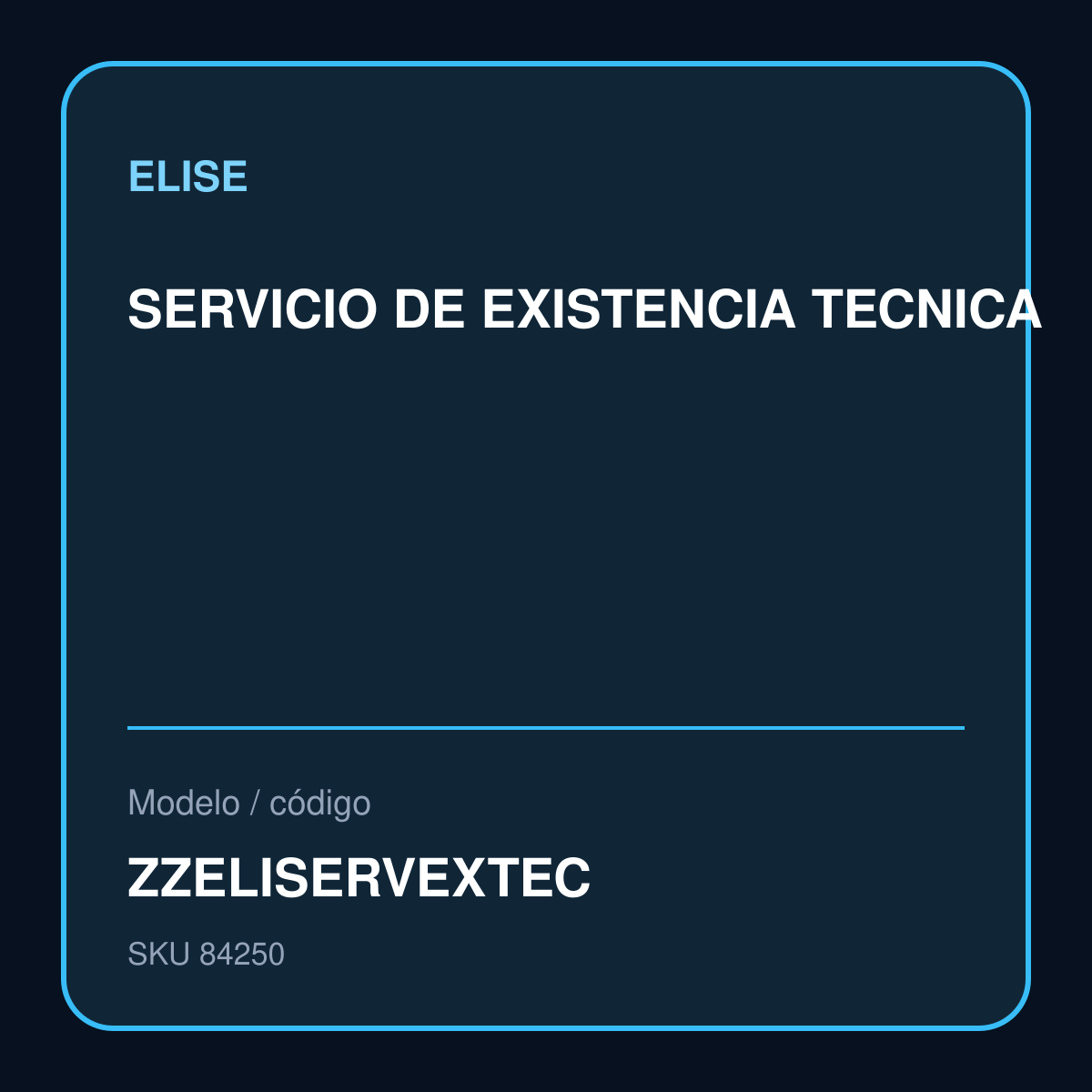 SERVICIO DE EXISTENCIA TECNICA – ZZELISERVEXTEC