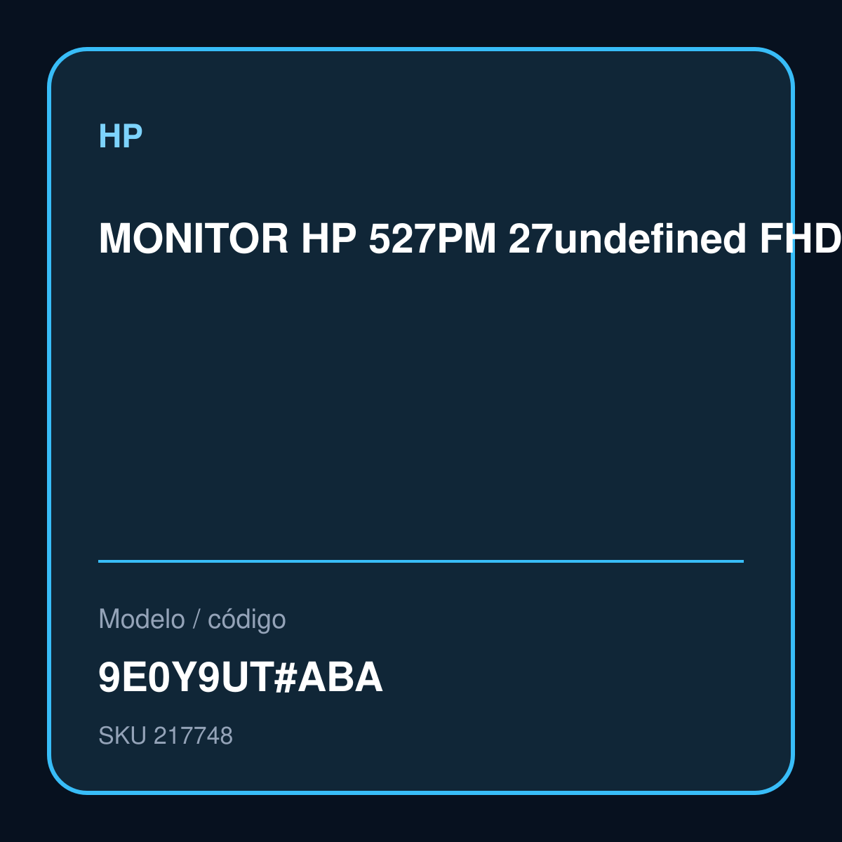 MONITOR HP 527PM 27" FHD 9E0Y9UT#ABA – 9E0Y9UT#ABA