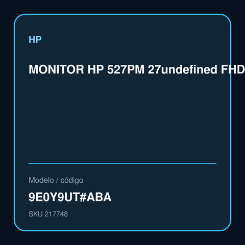 MONITOR HP 527PM 27" FHD 9E0Y9UT#ABA – 9E0Y9UT#ABA