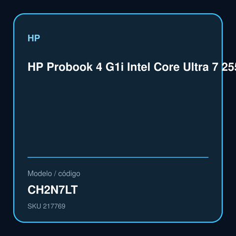HP Probook 4 G1i Intel Core Ultra 7 255U, 24GB RAM, 1TB SSD, Pantalla LED 16", Win 11 Pro. Pre Venta CH2N7LT – CH2N7LT